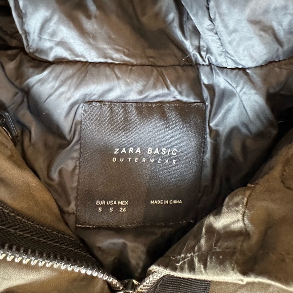 Zara Green Hooded Parka Jacket size Small - Picture 3 of 4